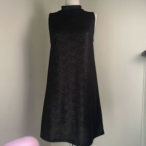 Ginger G Black Gold Sparkly A-line Shirt Sheath Dress Size Large EUC